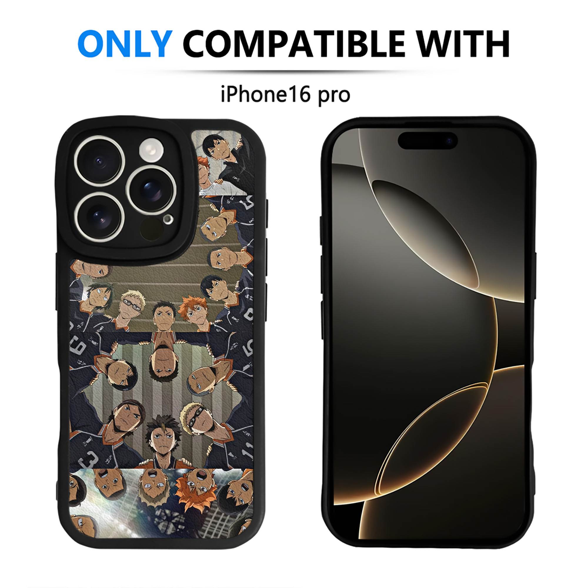 （画像用） ハイキュー!! Haikyu!! 【iPhone 16シリーズ対応】シリコンスマホケース（レザー調） 材質：シリコン